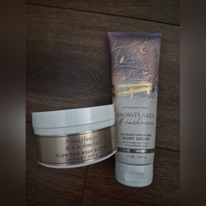 NEW Bath & Body Works Snowflakes & Cashmere Glowtion Body Butter & Body Cream